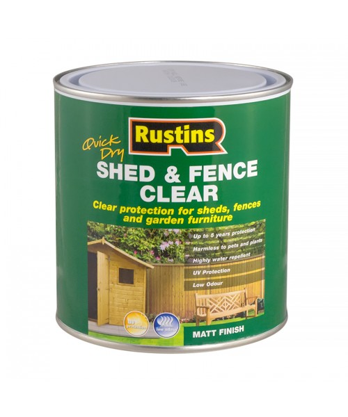 Захисне просочення для дерев'яних навісів і зборів Rustins Quick Dry Shed & Fence Clear